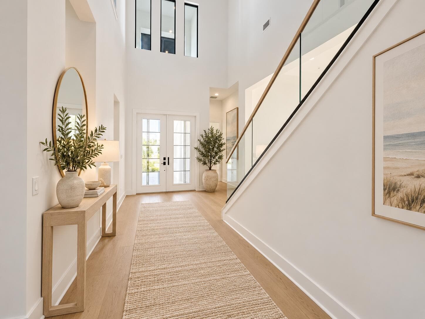 Elegant Coastal Farmhouse Foyer