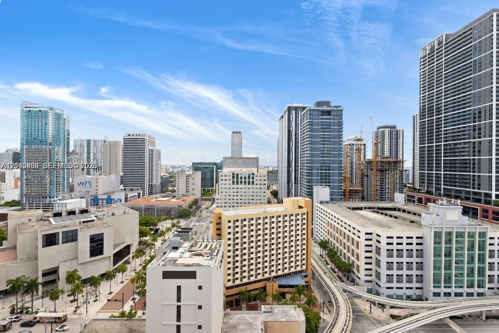High-rise urban landscape featuring expansive city skyline architecture and elevated metropolitan infrastructure