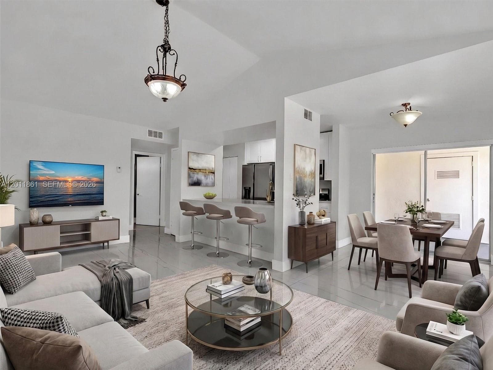 Rendering of furnished living room